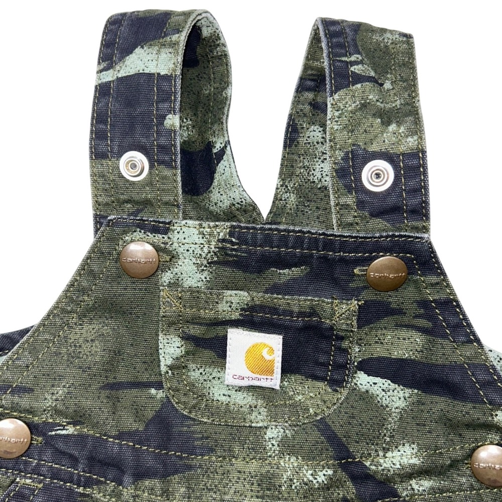 Carhartt Camo Overalls Kids 6 Months Green Black‎ Camouflage One-Piece Shorts